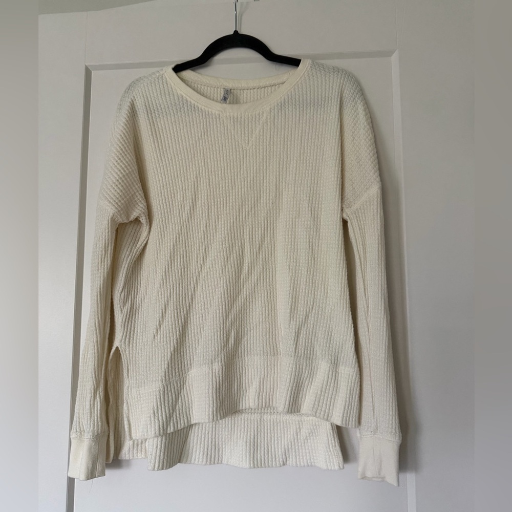 Z Supply Cream Long Sleeve Textured Sweater